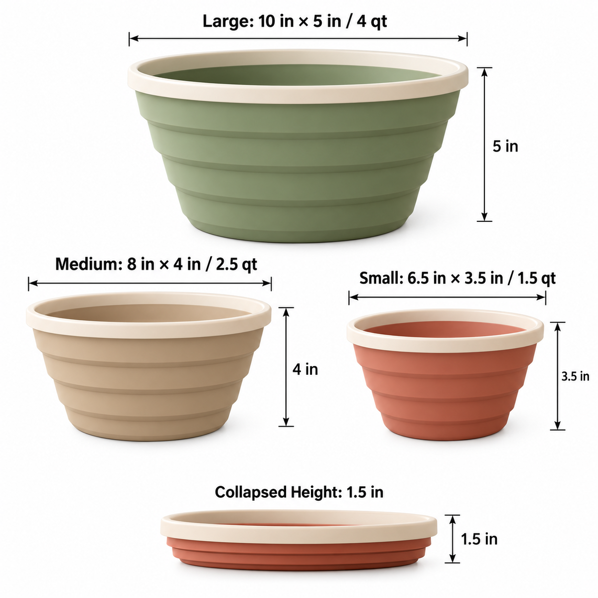 FreshFold Collapsible Prep Bowl Set