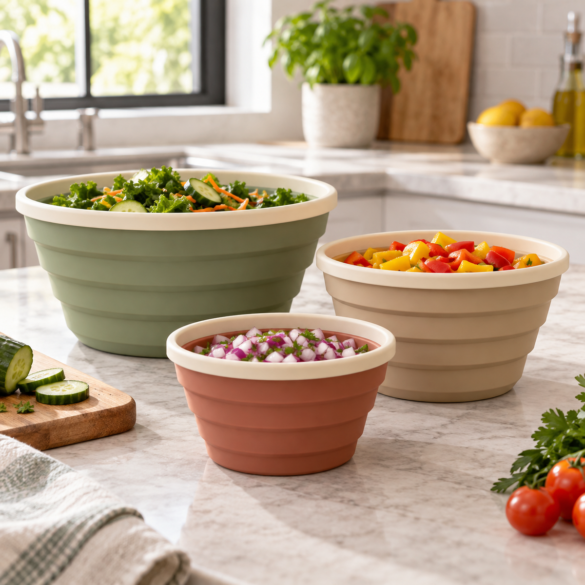FreshFold Collapsible Prep Bowl Set