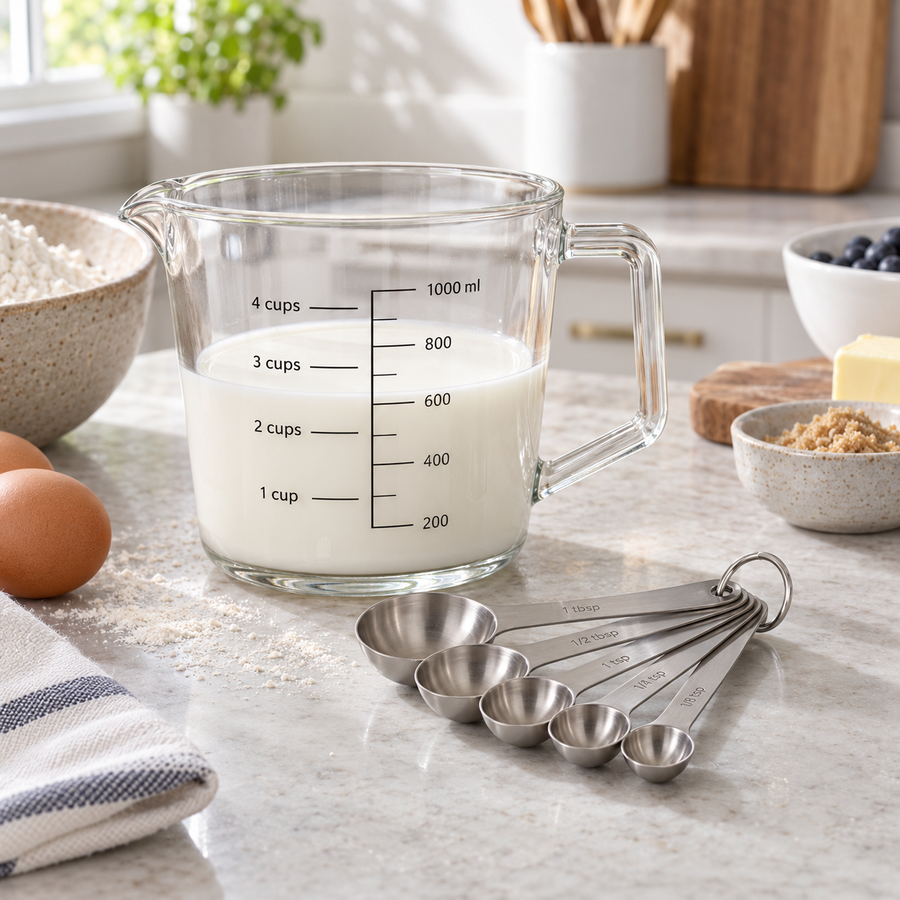 Clearview Glass Measuring Cup & Spoon Set