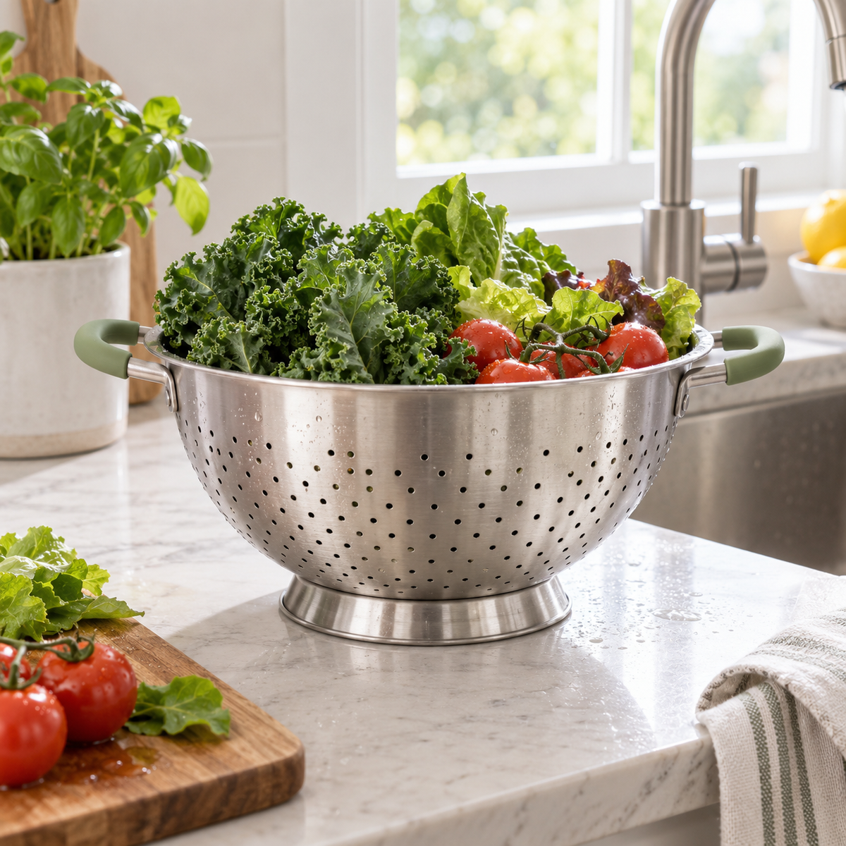 HarvestGrip Stainless Steel Colander