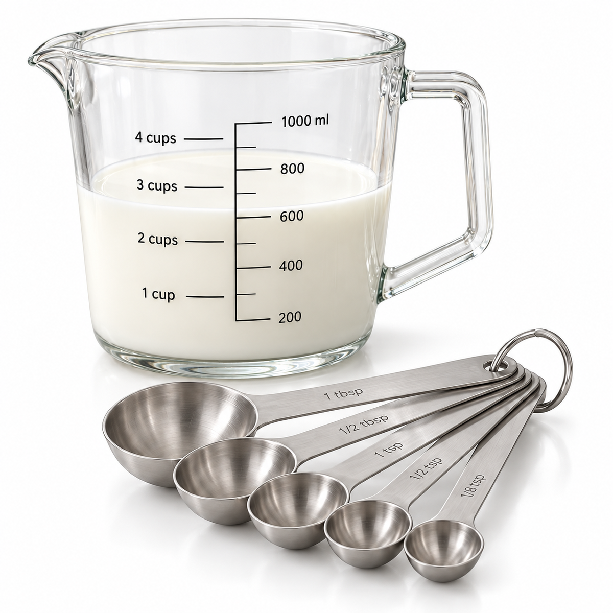 Clearview Glass Measuring Cup & Spoon Set
